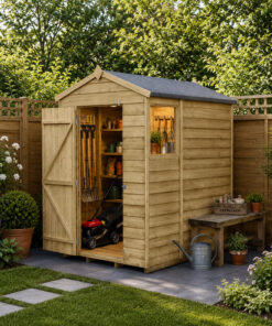 6' x 4' Forest 4Life 25yr Guarantee Overlap Pressure Treated Apex Wooden Shed (1.88m x 1.34m)