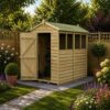6' x 4' Forest 4Life 25yr Guarantee Overlap Pressure Treated Apex Wooden Shed - 4 Windows (1.88m x 1.34m)