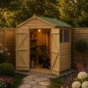 6' x 4' Forest 4Life 25yr Guarantee Overlap Pressure Treated Double Door Apex Wooden Shed (1.99m x 1.23m)