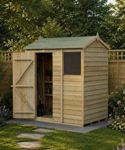 6' x 4' Forest 4Life 25yr Guarantee Overlap Pressure Treated Reverse Apex Wooden Shed (1.88m x 1.34m)