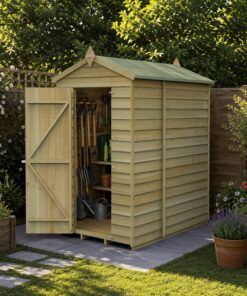 6' x 4' Forest 4Life 25yr Guarantee Overlap Pressure Treated Windowless Apex Wooden Shed (1.88m x 1.34m)