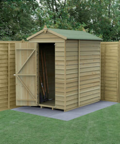 6' x 4' Forest 4Life 25yr Guarantee Overlap Pressure Treated Windowless Apex Wooden Shed (1.88m x 1.34m) - Next Working Day Delivery