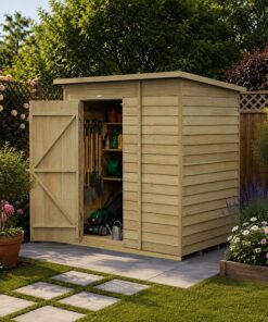 6' x 4' Forest 4Life 25yr Guarantee Overlap Pressure Treated Windowless Pent Wooden Shed (1.98m x 1.4m)