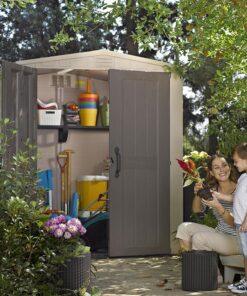 6' x 6' Keter Factor Apex Plastic Garden Shed (1.78m x 1.96m)