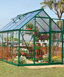 6' x 8' Palram Canopia Hybrid Walk In Green Polycarbonate Greenhouse (1.85m x 2.47m)