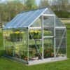 6' x 8' Palram Canopia Hybrid Walk In Silver Polycarbonate Greenhouse (1.85m x 2.47m)