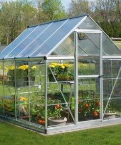 6' x 8' Palram Canopia Hybrid Walk In Silver Polycarbonate Greenhouse (1.85m x 2.47m)