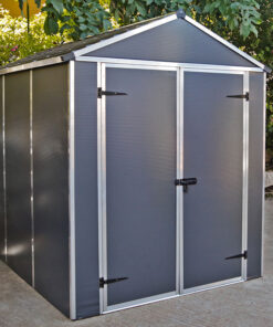 6' x 8' Palram Canopia Rubicon Multi-Wall Premium Dark Grey Plastic Shed (1.85m x 2.28m)