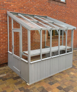 6'1 x 7'10 Coppice Hatfield Lean To Painted Wooden Greenhouse (1.86m x 2.4m)