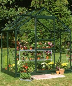 6'4 x 4'4 Green Frame Halls Popular 64 Small Greenhouse (1.93 x 1.31m)