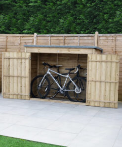6'5 x 2'10 Forest Overlap Double Door Wooden Bike Shed / Pressure Treated (no floor)