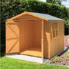 6'9 x 6'6 Shire Alderney Double Door Wooden Garden Shed (2.05m x 1.98m)