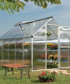 6'x10' Palram Canopia Mythos Large Walk In Silver Polycarbonate Greenhouse (1.8x3m)