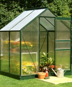 6'x4' Halls Green Frame Polycarbonate Greenhouse (1.92x1.32m)
