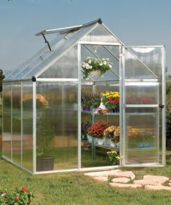 6'x6' Palram Canopia Mythos Small Silver Polycarbonate Greenhouse (1.8x1.8m)