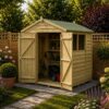 7' x 5' Forest 4Life 25yr Guarantee Overlap Pressure Treated Double Door Apex Wooden Shed (2.28m x 1.53m)