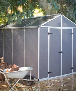 8' x 10' Palram Canopia Rubicon Multi-Wall Premium Dark Grey Plastic Shed (2.37m x 3.03m)