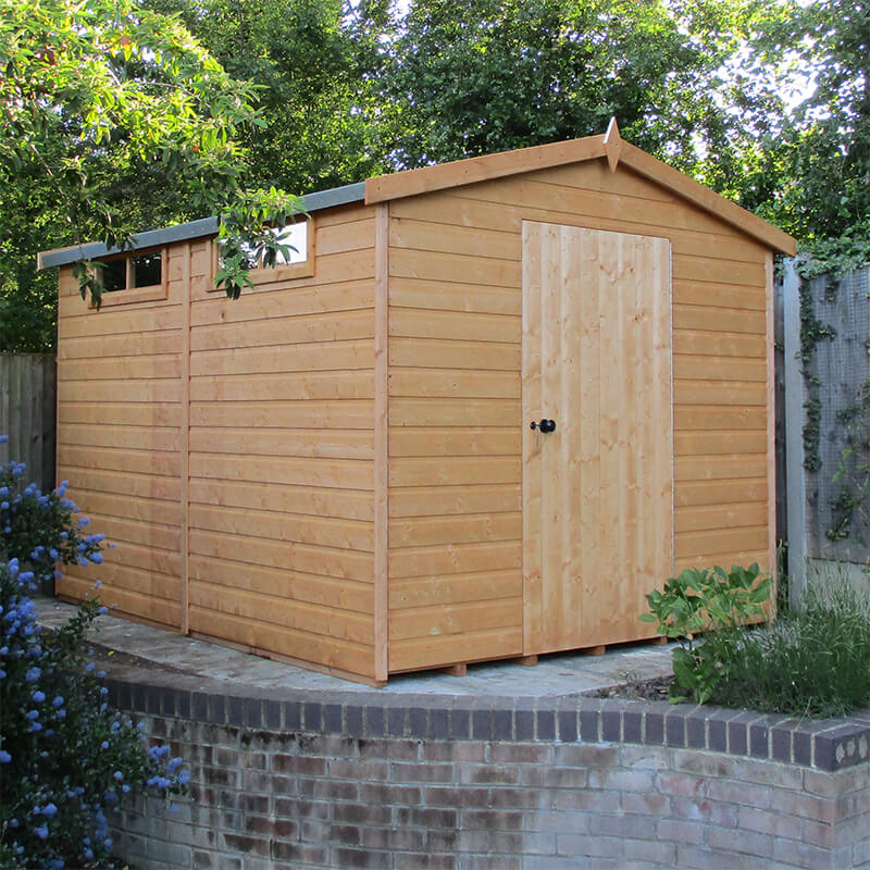 8' x 10' Shire Premium Security Apex Wooden Garden Shed (2.39m x 2.99m)