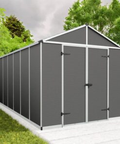 8' x 17' Palram Canopia Rubicon Multi-Wall Premium Dark Grey Plastic Shed (2.37m x 5.28m)