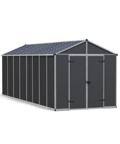 8' x 20' Palram Canopia Rubicon Multi-Wall Premium Dark Grey Plastic Shed (2.37m x 6.03m)