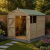 8' x 6' Forest 4Life 25yr Guarantee Overlap Pressure Treated Double Door Apex Wooden Shed (2.42m x 1.99m)