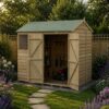 8' x 6' Forest 4Life 25yr Guarantee Overlap Pressure Treated Double Door Reverse Apex Wooden Shed (2.42m x 1.99m)