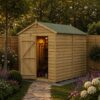 8' x 6' Forest 4Life 25yr Guarantee Overlap Pressure Treated Windowless Apex Wooden Shed (2.42m x 1.99m)
