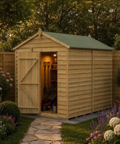 8' x 6' Forest 4Life 25yr Guarantee Overlap Pressure Treated Windowless Apex Wooden Shed (2.42m x 1.99m)