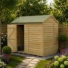 8' x 6' Forest 4Life 25yr Guarantee Overlap Pressure Treated Windowless Reverse Apex Wooden Shed (2.42m x 1.99m)