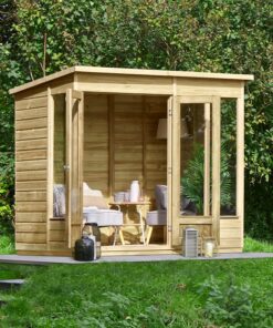 8' x 6' Forest Beckwood 25yr Guarantee Double Door Pent Summer House (2.52m x 2.05m)