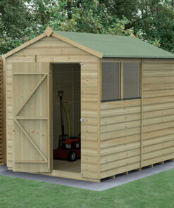 8' x 6' Forest Beckwood 25yr Guarantee Shiplap Pressure Treated Apex Wooden Shed (2.42m x 1.99m)