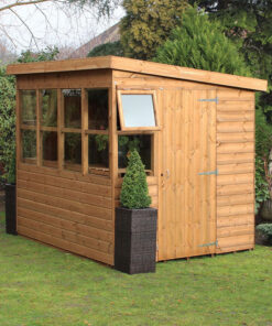 8' x 6' Traditional Shiplap Sun Pent 6' Gable Wooden Garden Shed (2.43m x 1.83m)
