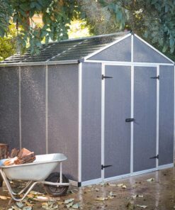 8' x 8' Palram Canopia Rubicon Multi-Wall Premium Dark Grey Plastic Shed (2.37m x 2.29m)