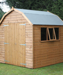 8' x 8' Traditional Shiplap Dutch Barn Heavy Duty Wooden Garden Shed (2.44m x 2.44m)