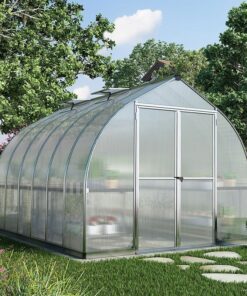 8'x12' Palram Canopia Bella Large Walk In Silver Aluminium Framed Greenhouse (2.4x3.6m)
