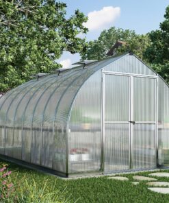 8'x16' Palram Canopia Bella Large Walk In Silver Aluminium Framed Greenhouse (2.4x4.8m)