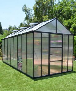 8'x16' Palram Canopia Glory Grey Large Polycarbonate Greenhouse (2.4x4.8m)