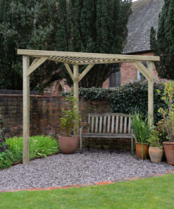 Forest Slatted Wooden Corner Pergola 9'7 x 4'9 (2.9m x 1.5m)