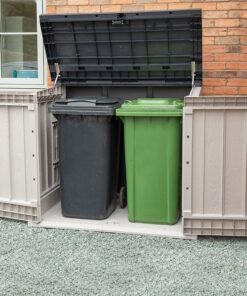 Toomax Extra Large Grey 1200L Plastic Outdoor Garden Storage Unit / Wheelie Bin Store