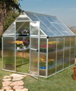 6'x8' Palram Canopia Mythos Walk In Silver Polycarbonate Greenhouse (1.8x2.4m)