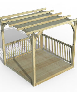 8' x 8' Forest Small Pergola Deck Kit with Retractable Canopy (2.4m x 2.4m)